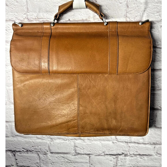 Brown Leather Kenneth Cole Laptop Computer Bag -NO Strap - Picture 6 of 9